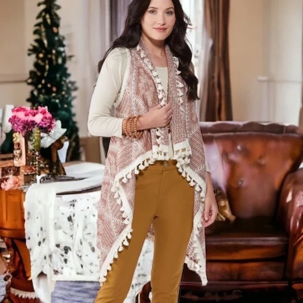 CATO | Tassel Fringe Vest Elderberry Wine Size XL - Picture 3 of 3